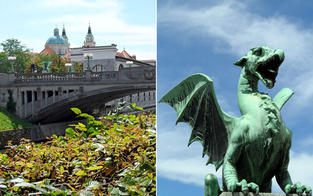 De Drache symbolisiert Die Stadt Ljubljana in Sloweniens